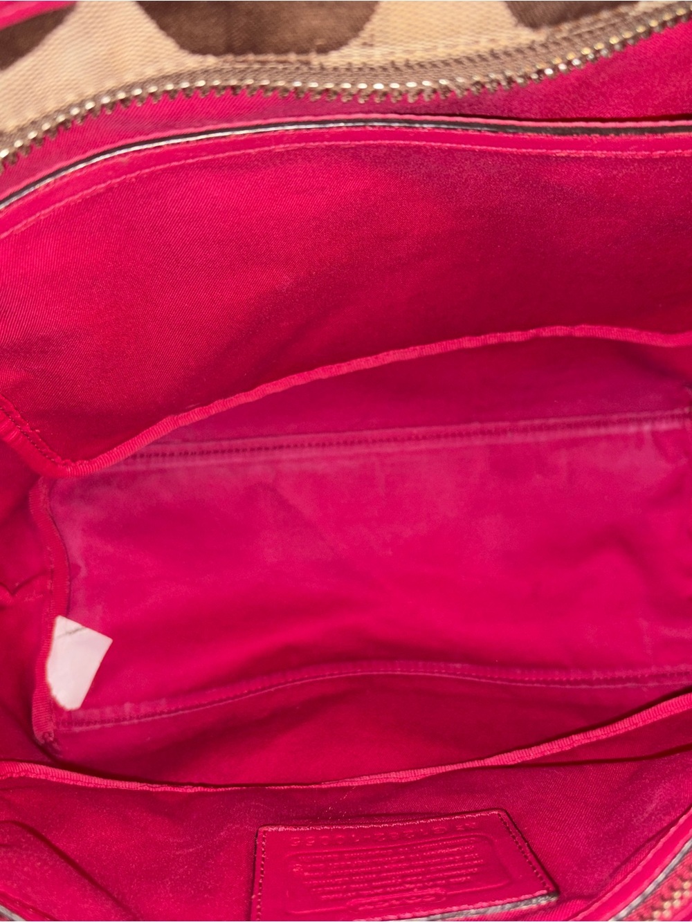 Coach Hamptons Weekend Signature Pink & White Stripe Shoulder/ Crossbody Bag - Picture 7 of 16